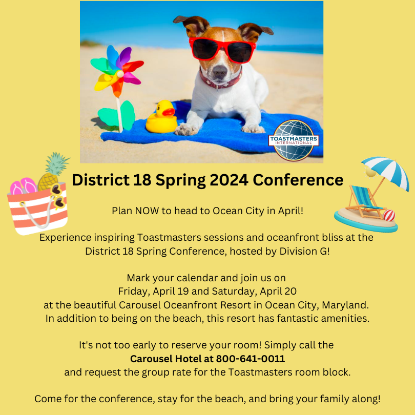 Spring Conference 2024 District 18 Toastmasters